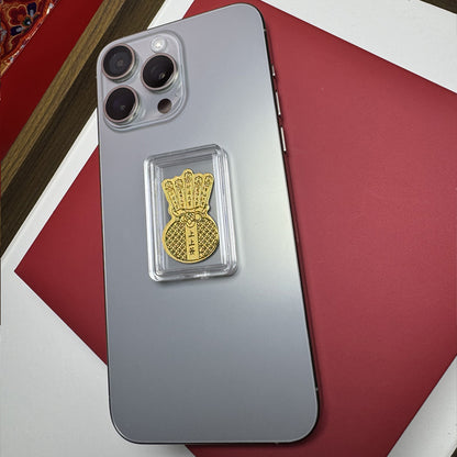 Gold mobile phone sticker with good fortune