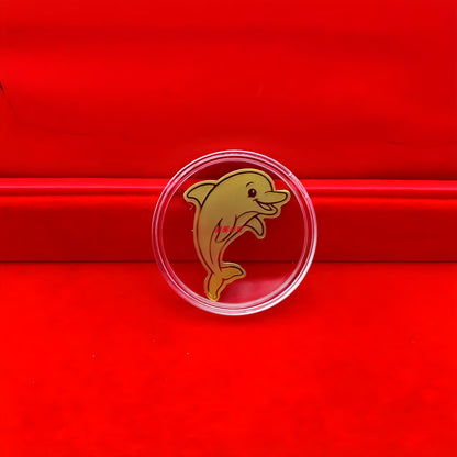 Gold Dolphin Phone Sticker