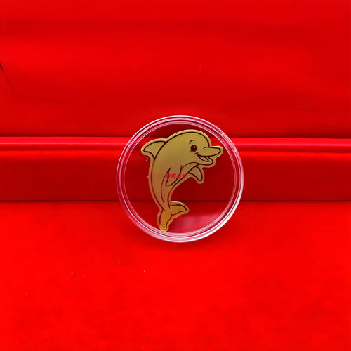 Gold Dolphin Phone Sticker