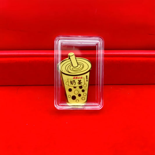 Gold phone sticker milk tea
