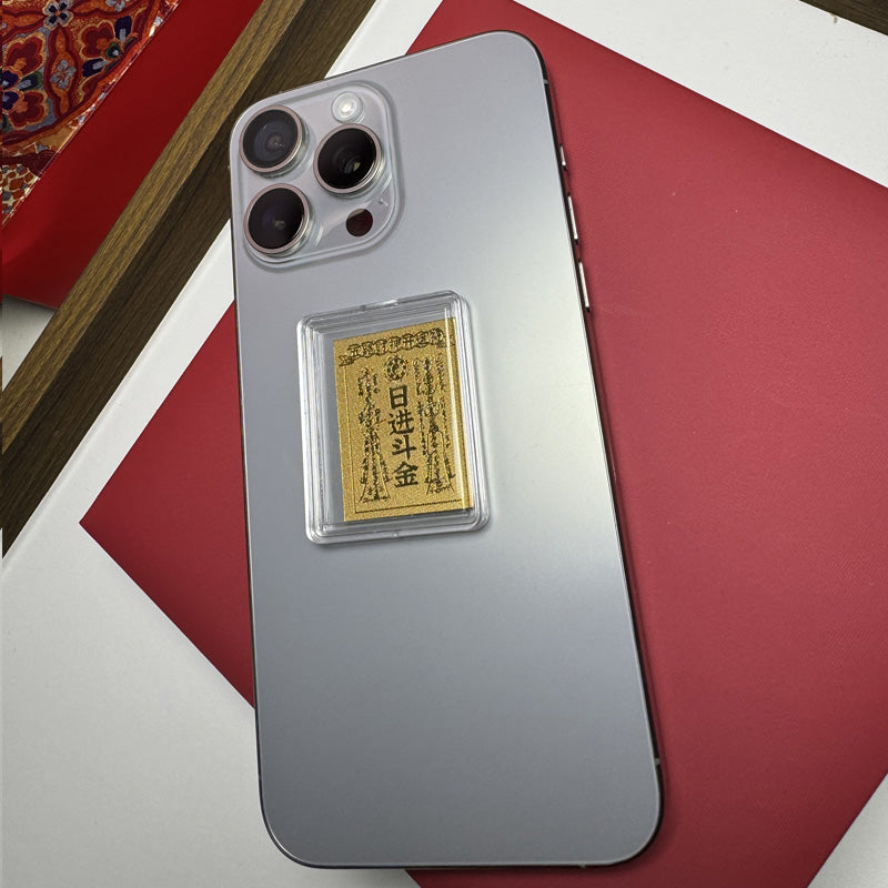 Gold mobile phone stickers make a fortune