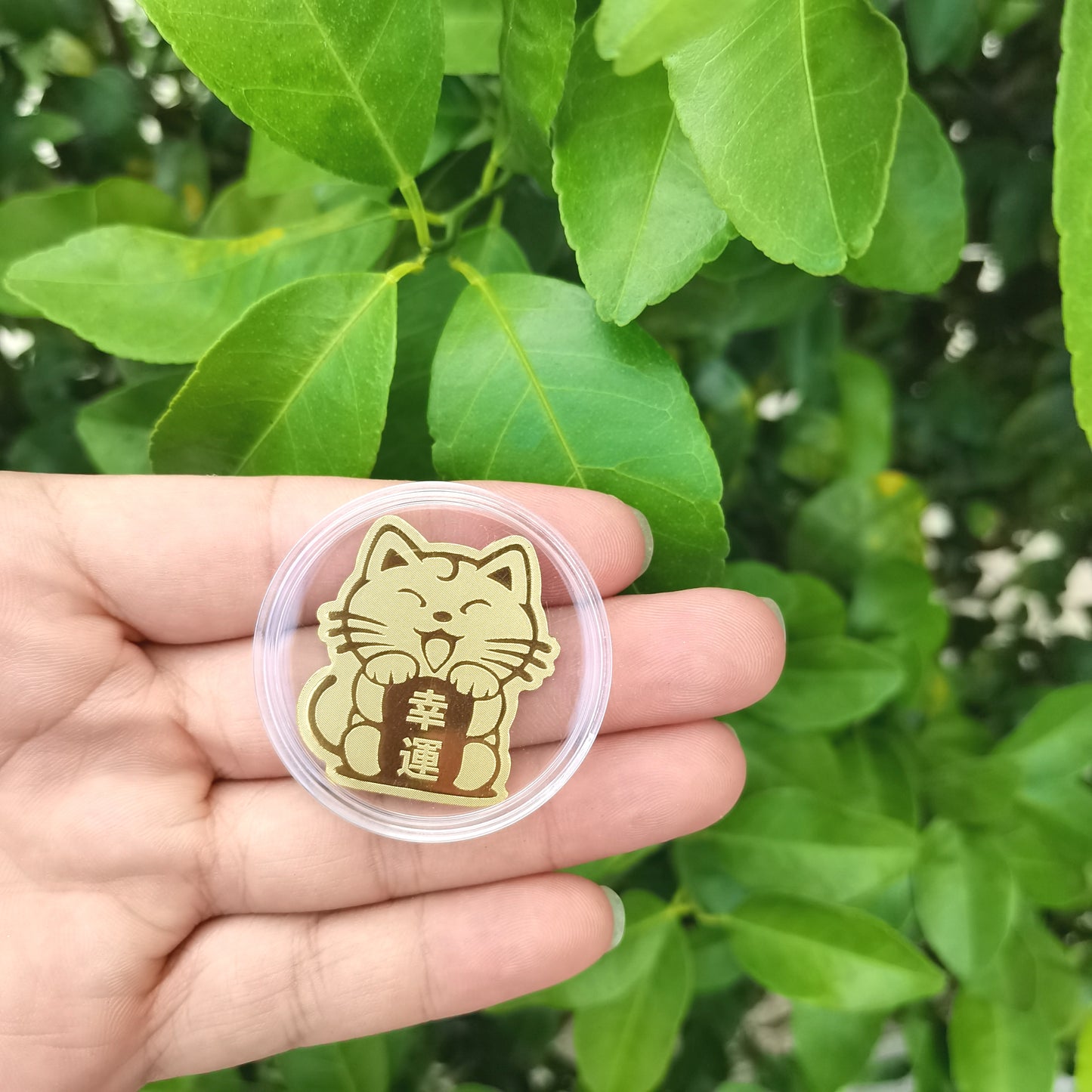 Gold Lucky Cat Phone Sticker