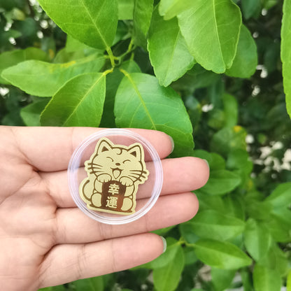 Gold Lucky Cat Phone Sticker