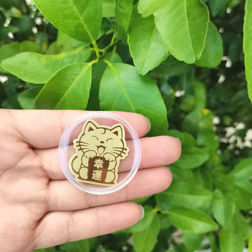 Gold Lucky Cat Phone Sticker