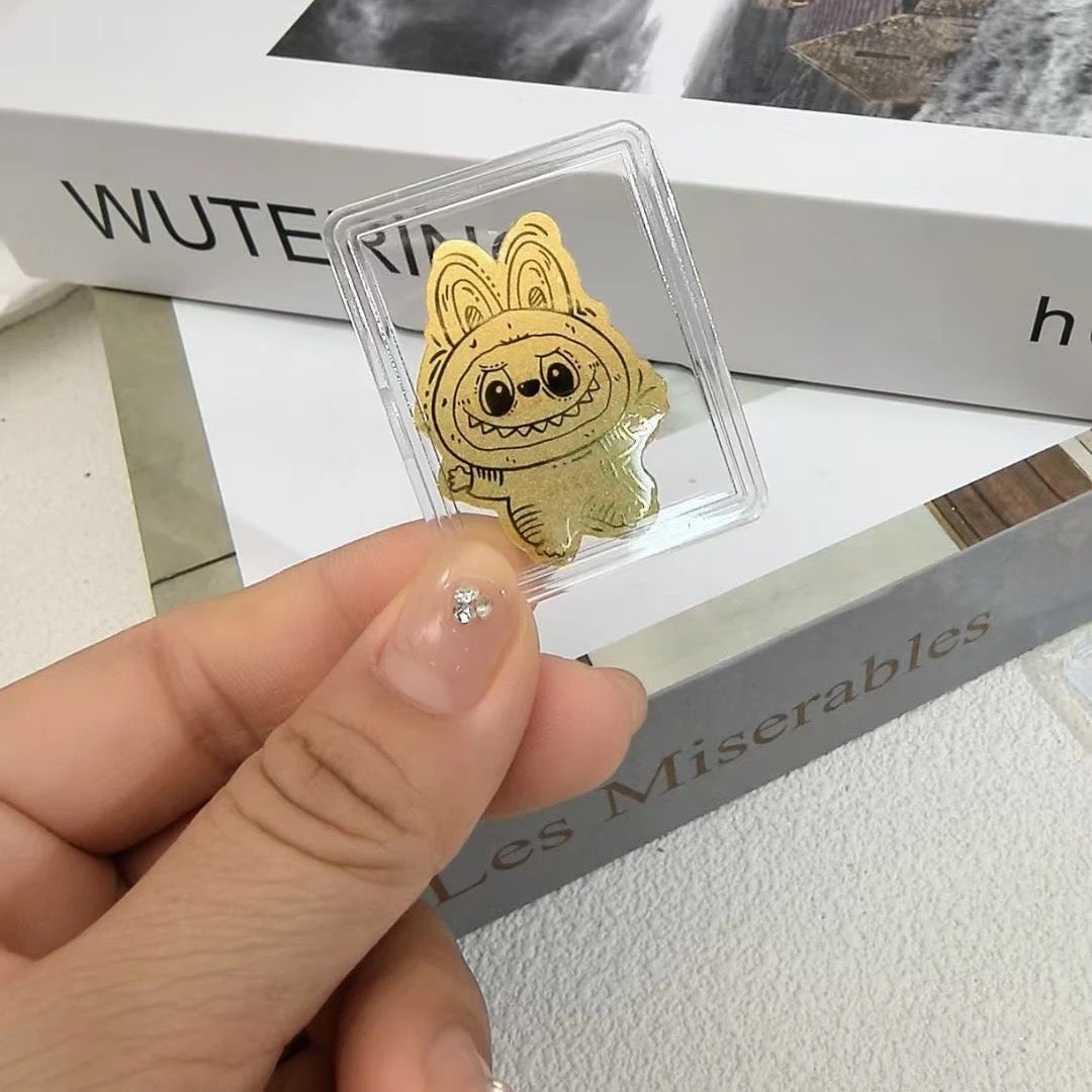 Gold phone sticker zodiac tiger style Labubu
