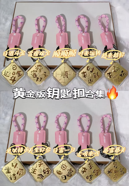 Hello Kitty KT pure gold mobile phone bag keychain pendant, a birthday gift for girls, a gift