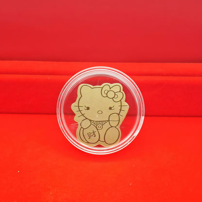 Gold mobile phone sticker with fortune cat