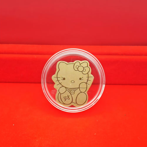 Gold mobile phone sticker with fortune cat