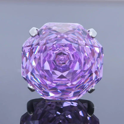 Cubic Zirconia Stainless Steel Earring Rose Cut Lavender Color 8.0mm Jewelry for Women Wholesale 4 Prong Tragus Earrings