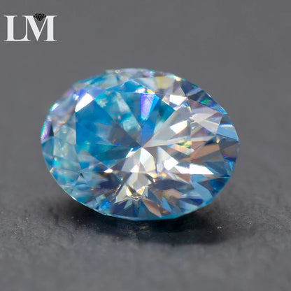 Moissanite Diamond Oval Cut Ice Blue Lab Grown Synthetic Gemstone DIY Jewelry Rings Earrings Making Comes with GRA Certificate