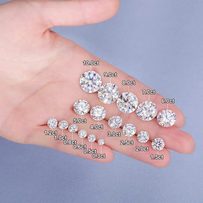 Moissanite Stone D Color Vvs1 Round Cut DIY Charms Ring Necklace Earrings Main Materials with Certificate Wholesale Price