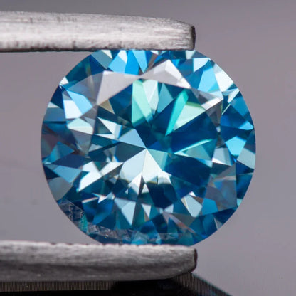 Moissanite Sea Blue Color Round Cut Wholesale Gemstones Lab Created Diamond Jewelry Making Materials with GRA Certificate 