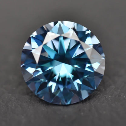 Moissanite Sea Blue Color Round Cut Wholesale Gemstones Lab Created Diamond Jewelry Making Materials with GRA Certificate 