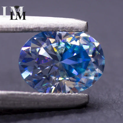 Moissanite Diamond Oval Cut Ice Blue Lab Grown Synthetic Gemstone DIY Jewelry Rings Earrings Making Comes with GRA Certificate
