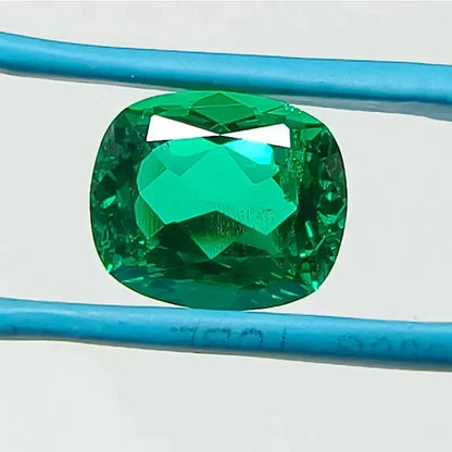 Lab Grown Colombia Emerald Green Color Rectangle Cushion Shape VVS1 Gemstone for Jewelry Making Selectable AGL Certificate 