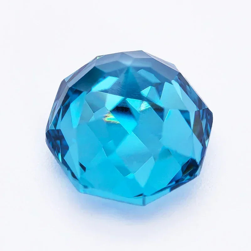 Cubic Zirconia Special Rose Cut Sea Blue Color Gemstone Bead Wholesale and retail for Diy Advanced Jewelry Rings Earrings Making