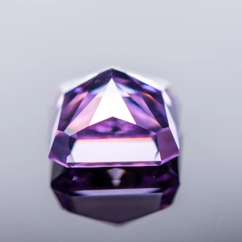 Cubic Zirconia Asscher Shape Purple Color 5A Grade 4k Crushed Ice Cut Charm Beads for DIY Jewelry Making Necklace Ring Materials 