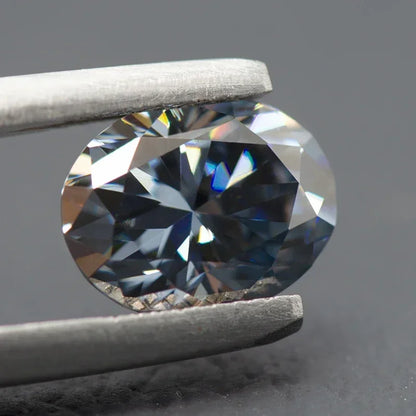 Moissanite Colored Stone Gray Color Oval Cut with GRA Report Lab Grown Gemstone for diy Jewelry Making Materials