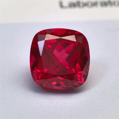 Lab Grown Ruby Square Cushion Shape Pigeon Blood Red VVS1 Selectable AGL Certificate Gemstone for Diy Jewelry Making Materials 