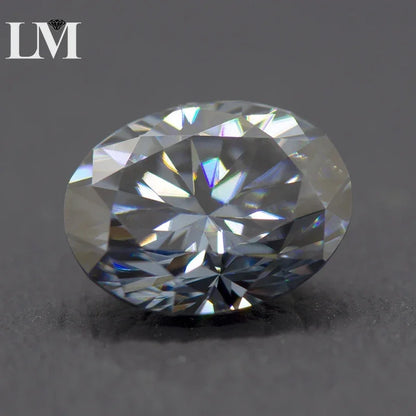 Moissanite Stone Oval Cut Gray Color Gemstone Synthetic Lab Created Heat Diamond DIY Jewelry Making Materials with GRA Report