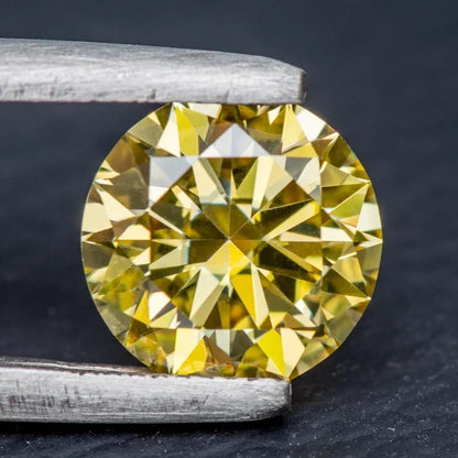 Moissanite Vivi Yellow Colored Round Cut VVS1 Pass Diamond Tester loose stone Jewelry Making Comes with GRA Certificate 