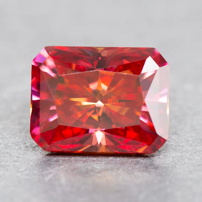 Moissanite Stone Watermelon Red Color Radiant Cut Charms Gemstone DIY Advanced Jewelry Rings Earrings Making  with Certificate