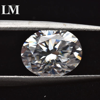 Moissanite Loose Stone Oval Cut D Color VVS1 Synthetic Lab Created Gemstone Pass Diamond Tester Comes with GRA Certificate