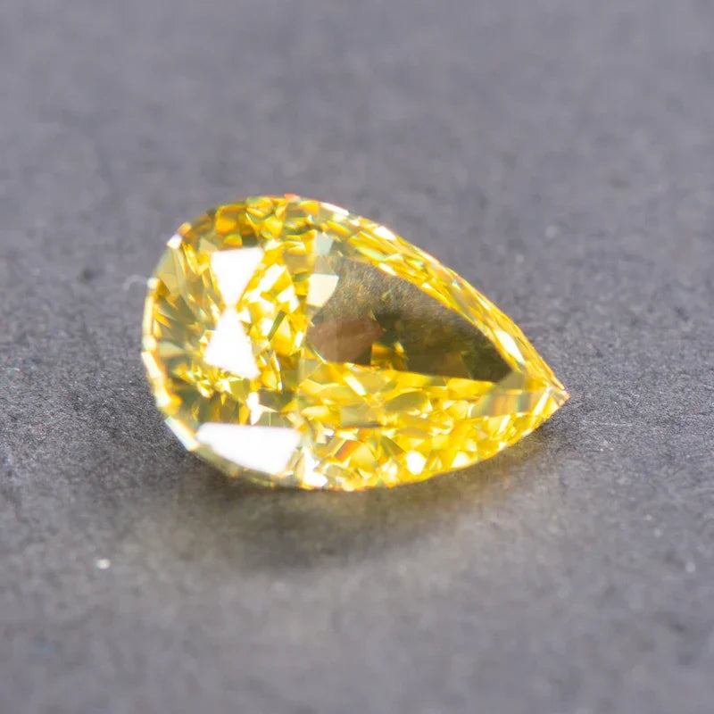 Cubic Zirconia Yellow Color Pear Shape 4k Crushed Ice Cut Charm Stones for DIY Jewelry Making Necklace Earings Main Materials 