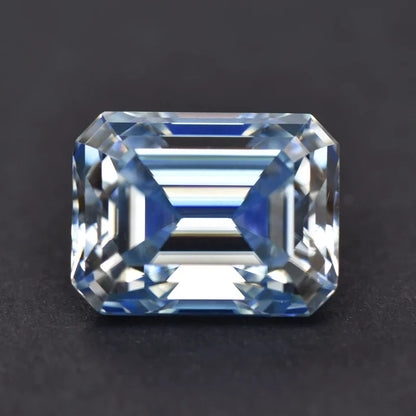 Moissanite Emerald Cut Ice Blue Color Gemstone Lab Grown Diamond Diy Charms Jewelry Making Materials with GRA Certificate 