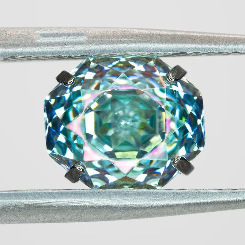 Cubic Zirconia Stainless Steel Earring Rose Cut Mint Manbo Color 8.0mm Jewelry for Women Wholesale 4 Prong Tragus Earrings