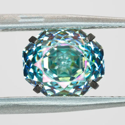 Cubic Zirconia Stainless Steel Earring Rose Cut Mint Manbo Color 8.0mm Jewelry for Women Wholesale 4 Prong Tragus Earrings