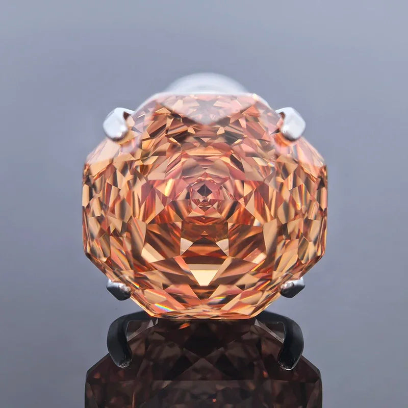 Cubic Zirconia Stainless Steel Earring Rose Cut Deep Champagne Color 8.0mm Jewelry for Women Wholesale 4 Prong Tragus Earrings