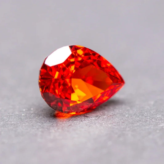 Cubic Zirconia Pear Shape Red Color 5A Grade 4k Crushed Ice Cut Charm Beads for DIY Jewelry Making Rings Necklace Main Materials