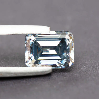 Wholesale Moissanite Emerald Cut Gray Color Gemstone Lab Grown Diamond for Charms Jewelry Making with GRA Certificate