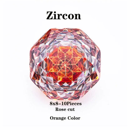 Cubic Zirconia Rose Cut Orange Color Charms Gemstone Bead DIY Advanced Jewelry Rings Earrings Making Factory Wholesale