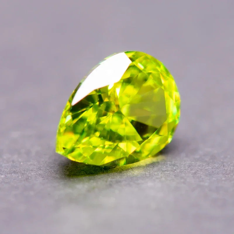 Cubic ZirconiaPear Shape Apple Green Color 5A Grade Quality Grade 4k Crushed Ice Cut DIY Ring Necklace Earrings Main Materials