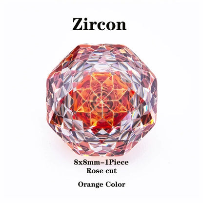 Cubic Zirconia Rose Cut Orange Color Charms Gemstone Bead DIY Advanced Jewelry Rings Earrings Making Factory Wholesale