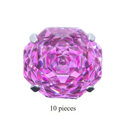Cubic Zirconia Stainless Steel Earring Rose Cut Shangri-la Color 8.0mm Jewelry for Women Wholesale 4 Prong Tragus Earrings