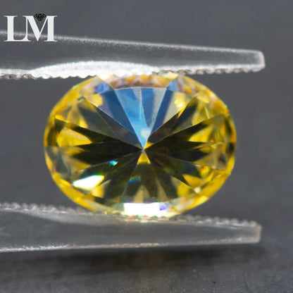 Moissanite Loose Diamond Oval Cut Lemon Yellow Color Lab Grow Gemstone Jewelry Making Materials Comes with GRA Certificate