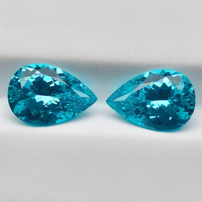 Lab Grown Paraiba Gemstones Pear Shape Top Quality Charm Beads for Diy Jewelry Rings Making Material Selectable AGL Certificate 