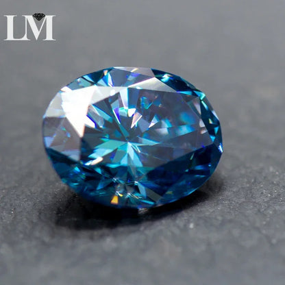 Moissanite Loose Stone Sapphire Blue Oval Cut Synthetic Lab Grown Diamond Gemstone Jewelry Making Materials with GRA Certificate