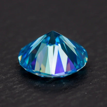 Moissanite Sea Blue Color Round Cut Wholesale Gemstones Lab Created Diamond Jewelry Making Materials with GRA Certificate 