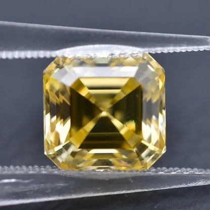 Wholesale Moissanite Stone Asscher Cut Lemon Yellow Color for Charms Jewelry Making DIY Ring Necklace Earrings Main Materials Ce