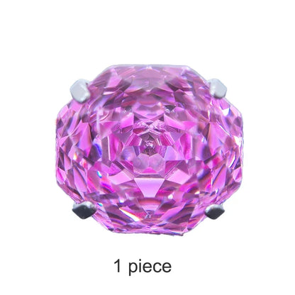 Cubic Zirconia Stainless Steel Earring Rose Cut Shangri-la Color 8.0mm Jewelry for Women Wholesale 4 Prong Tragus Earrings