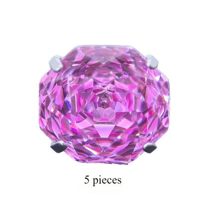 Cubic Zirconia Stainless Steel Earring Rose Cut Shangri-la Color 8.0mm Jewelry for Women Wholesale 4 Prong Tragus Earrings