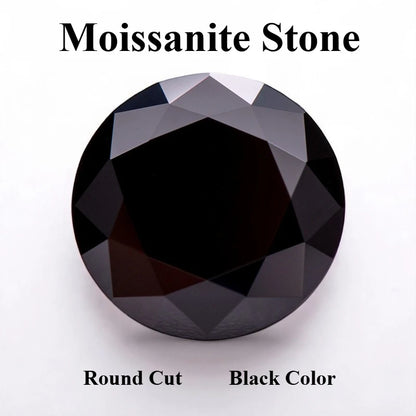 Wholesale Moissanite Stone Round Shape Primary Black Color DIY Charms Ring Necklace Earrings Main Materials Extremely Shiny Qual