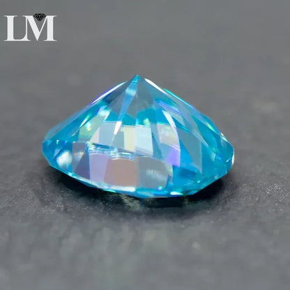 Moissanite Stone Oval Cut Sea Blue Colour Lab Grown Diamond DIY Ring Necklace Earrings Main Materials Comes with GRA Certificate