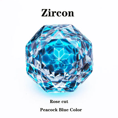 Wholesale Cubic Zirconia Rose Cut Peacock Blue Color DIY Ring Necklace Earrings Main Materials Charms Gemstone Factory Wholesale