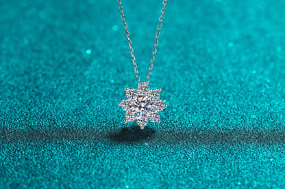 925 Sterling Silver Necklace for Women Sunflower Moissanite Collarbone Chain Plated with PT950 Gold Neck Chain Manufacturer In Stock Wholesale