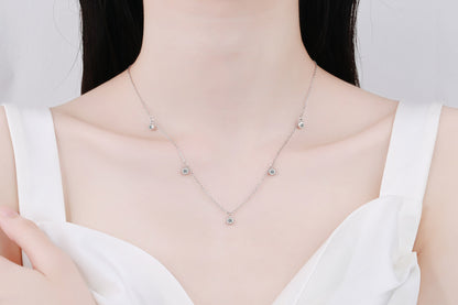 925 Sterling Silver Necklace Moissanite Starry Sky Collarbone Chain PT950 Gold Plated Neck Chain Manufacturer In Stock Wholesale